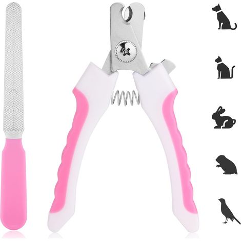 Coupe-Ongles pour Animaux domestiques, Lime à Ongles pour Chien, Tondeuse Professionnelle avec Protection et (Rose) (1/5)