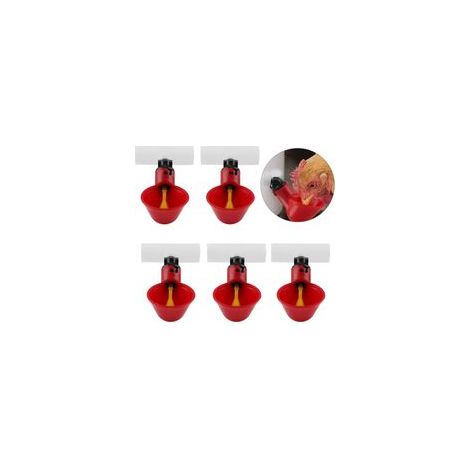 Abreuvoir Automatique Portable 25 mm - 5 Tasses d’Eau pour Poules, Cailles et Pigeons, Pratique et Facile à Installer (1/5)