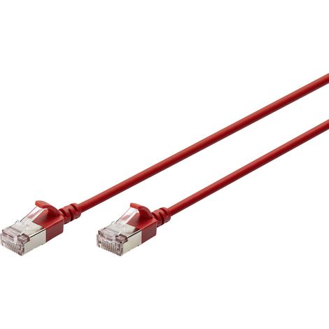 Digitus DK-1632-A-020S-R RJ45 Patchkabel CAT 6a F/FTP 2 m Rot Farbcodiert, Geschirmt, mehrdrähtig, m