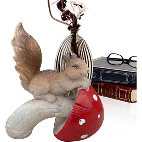Eichhörnchen Statue Mini Tier Ornament kleine Pilz