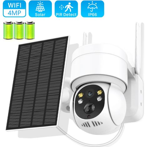 Camera de surveillance exteri solaire WiFi PTZ 1080P PIR, detection humaine, Surveillance sans fil, cameras IP avec panneau solaire, batterie rechargeable 7800mAh