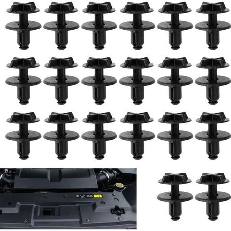 Lot de 20 clips de retenue de panneau de capot de batterie en plastique pour Land Rover Range Rover LR024316, boucle de couvercle de batterie, garniture de panneau de voiture, clou traversant en nylon