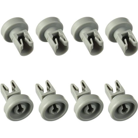 Universal Dishwasher Wheels for Most Standard Dishwashers, Upper Basket Wheel, Replacement Parts Compatible with AEG, Favorit, Privileg, Zanussi, Juno (Pack of 8) (1/4)