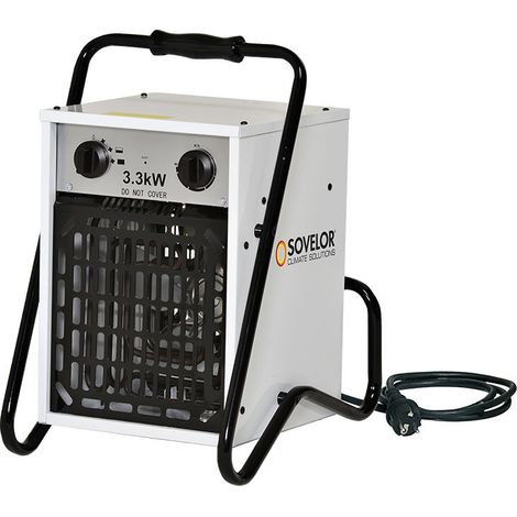 Sovelor - Chauffage air pulsé portable électrique avec thermostat d’ambiance intégré 3,3 kW 490m3/H 230V - B33/S