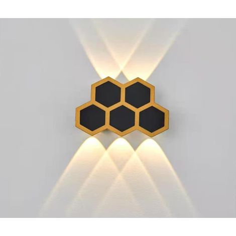 5W LED Outdoor Wall Lights, Black and Gold, Waterproof, Up and Down Lighting, Warm White (1/2)