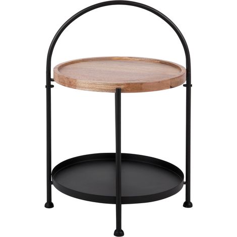 Boltze Tray Tisch Schwarz Durchmesser 39 cm Höhe 55 cm (1/5)