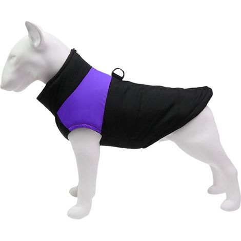 Veste imperméable en polyester violet pour animaux de compagnie, manteau épais et chaud pour grands chiens (3XL) (1/4)