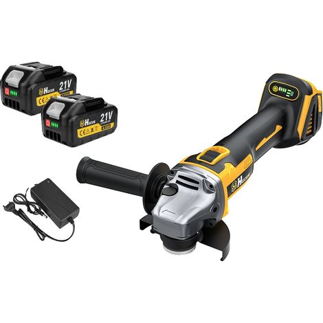 Smerigliatrice angolare, motore brushless, velocità regolabile, 2 batterie, spina europea 100V-240V (1/2)