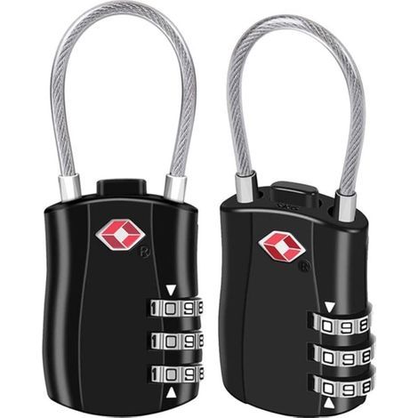 Sicherheitsschloss aus Zinklegierung, 3-stelliges Zahlenschloss für Koffer und Rucksäcke, 2er-Pack (1/5)