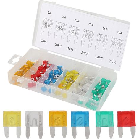 Kit de fusibles à lame miniatures pour automobile 5A 10A 15A 20A 25A 30A - Pièces pour intérieur de voiture (1/5)