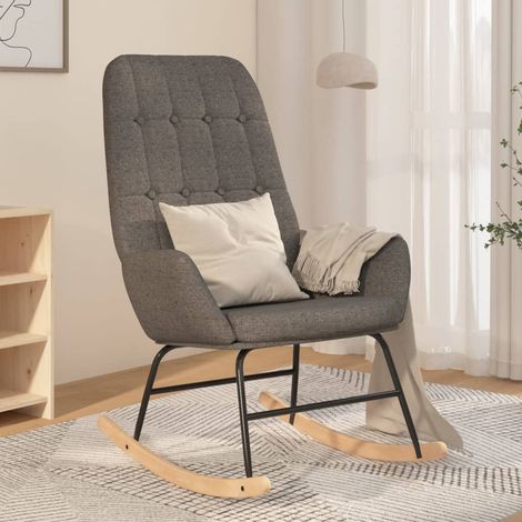 Chaise à bascule, Rocking chair design contemporain, Fauteuil à bascule Gris clair Tissu BGT76900 (1/5)