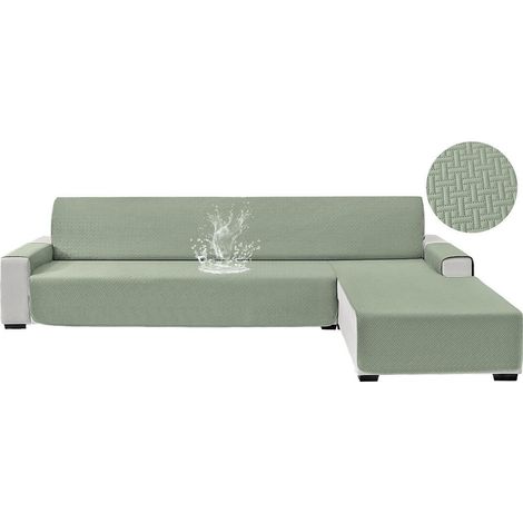 Wasserdichter L-Form Sofabezug 2-Sitzer, rutschfest, Ecksofa Überwurf, Wendbar Rechts/Links, Hellgrün (1/5)