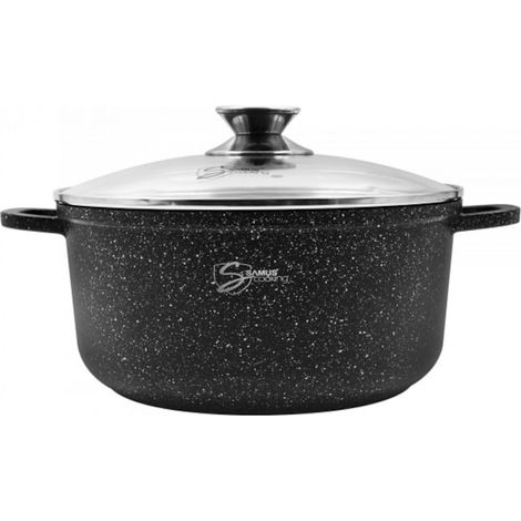 Casserole avec couvercle TOL24-OC TOLEDO LINE, 4,5 L, 24 x 11,5 cm, en fonte d'aluminium, noire, couvercle en verre résistant à la chaleur (1/5)