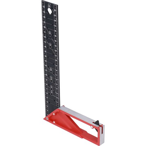 Règle d'angle droite pour le travail du bois, 30°, 45°, 90°, épaisseur réglable jusqu'à 3 mm, haute précision, universelle pour mesurer 25 cm / 9,84 pouces. (1/5)