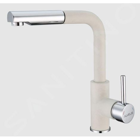 Alveus Siros - Mitigeur d'évier avec bec extractible, arctique / inox 1129046 (1/4)