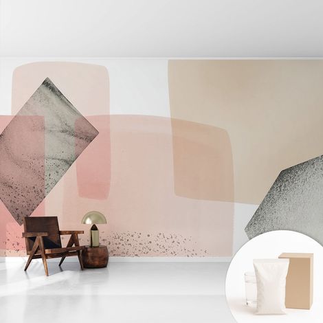 Papier peint intissé décoratif pour salon chambre et cuisine Facile à poser avec colle Silhouettes délicates 416x254 cm (1/5)