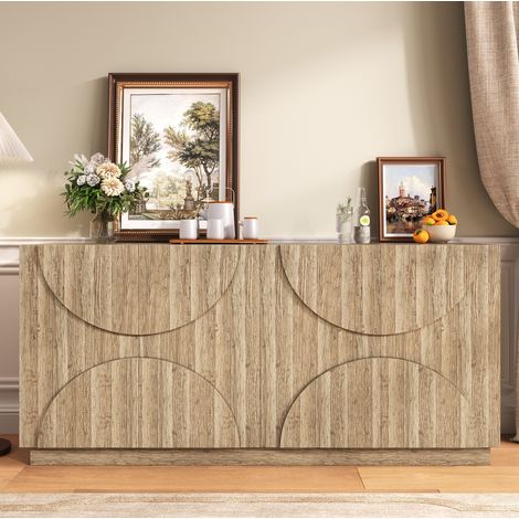 Sideboard mit Regalen, Sideboard mit Rebounder, natürliche Holzmaserung (1/5)