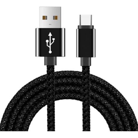 QORVA-Cable Phone Chargeur Phone[2M] Nylon Tressé Câble USB Charge Rapide Câble Phone pour Phone Type - cordon de chargement de 2 mètres