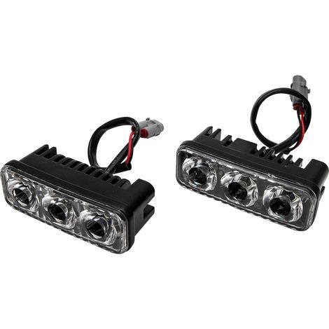 Feux diurnes 2x 3 LED haute puissance voiture blanc DRL feux diurnes antibrouillard étanche 12V (1/5)