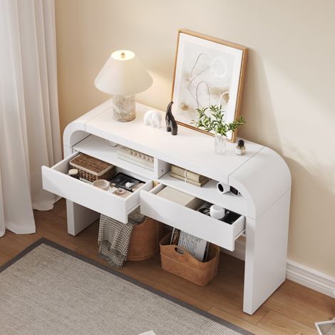Mueble recibidor consola con 2 cajones MDF 120 cm OKMYHOME (1/5)