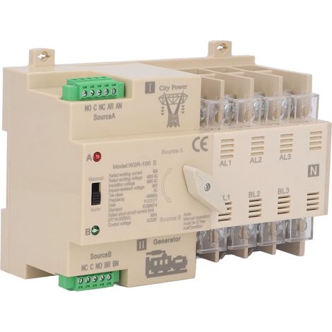 4P Dual Power Automatischer Umschalter Weiß Manueller automatischer Integrations-Umschalter 63A 220V (1/5)