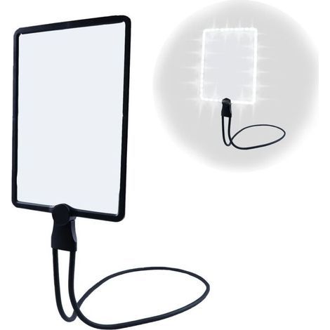 Loupe mains libres 5X avec éclairage LED 50°. loupe de lecture à col de cygne pour personnes âgées malvoyantes (1/4)