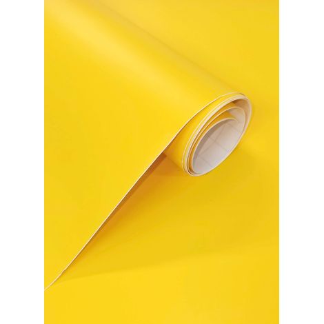 Vinyle adhésif décoratif jaune mat de 60 x 300 cm pour meubles, cuisine, murs, fenêtres, travaux manuels (1/5)