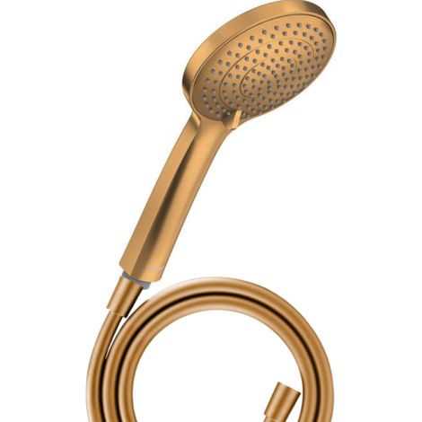 Pommeau de douche 3 jets DURAVIT Universal avec curseur bronze brossé + flexible de douche