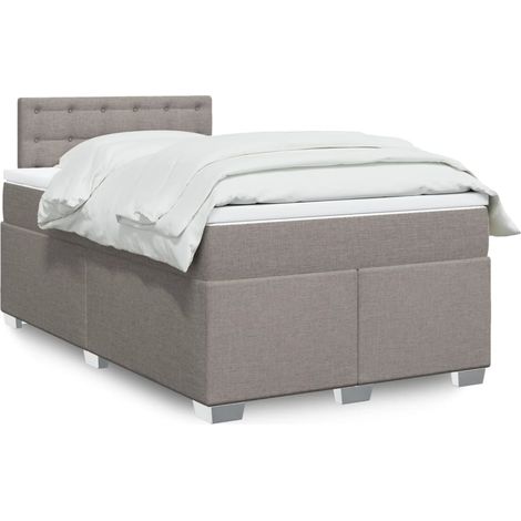 Boxspringbett mit Matratze Taupe 120x200 cm Stoff