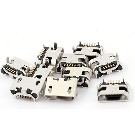 10 Stk 5 Pin PCB Montage Mikro B USB Innen SMT Verbinder Daten Hafen