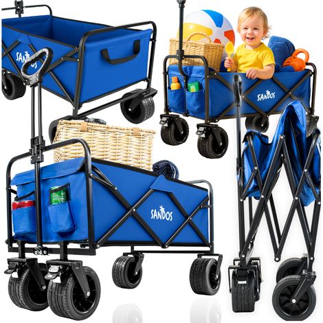 Carrello da trasporto turistico pieghevole da spiaggia, rimorchio da campeggio da 100 kg (1/5)