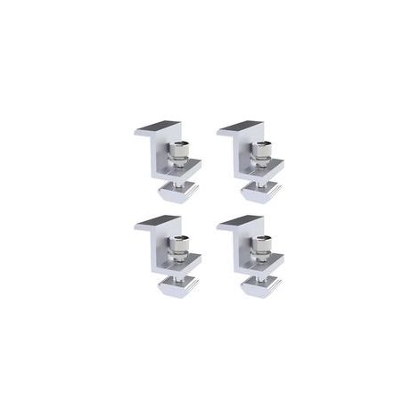 Lot de 4 Supports de Panneau Solaire, Pince D'extrémité de 30 mm, Fixation Panneau Solaire, Support en Z, Pince Réglable, Support de Panneau Solaire pour Photovoltaïque PV (1/5)
