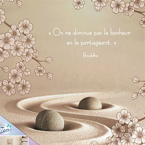 Décoration murale Le bonheur en toile à suspendre 40 x 40 cm