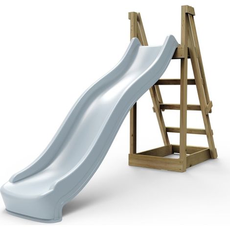 Rebo 8 ft Freestanding Kids Slide - Ice Blue