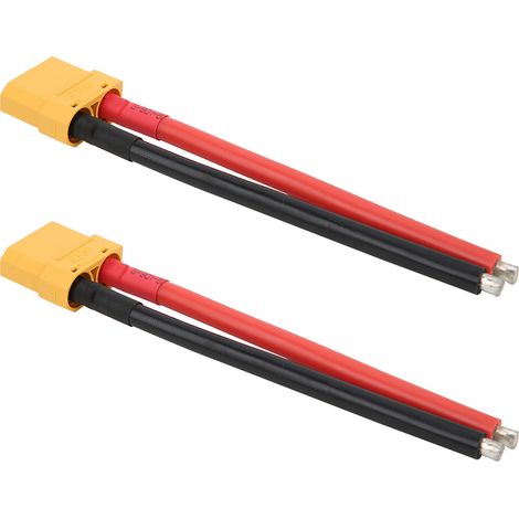 XT90 Stecker mit 12AWG 110mm Silikonkabel Zubehör für RC FPV Modellbatterie (Schwarz rot) (1/5)