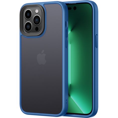 1 Coque de protection pour iPhone 15, rigide mate fine avec bord en silicone translucide, compatible iPhone 15 Pro Max (1/5)