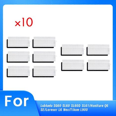 Lot de 10 filtres de nettoyage pour aspirateur robot Lubluelu SG60 SL60 SL60D SL61/Laresar L6 Nex.