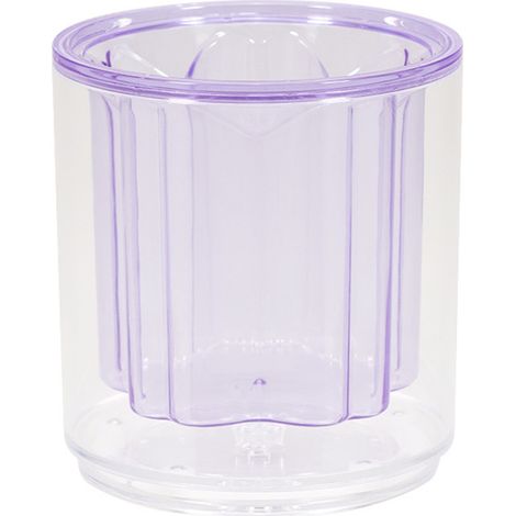 Porte-stylo à crayons en plastique DIY rotatif transparent rond pour bureau, papeterie, pinceaux de maquillage, organisateur de rangement pour bureau, école, maison, violet (1/5)
