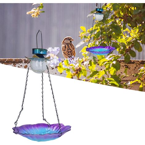 Mangeoire à oiseaux solaire en forme de lotus, abreuvoir solaire d'extérieur, mangeoire artistique (1/5)