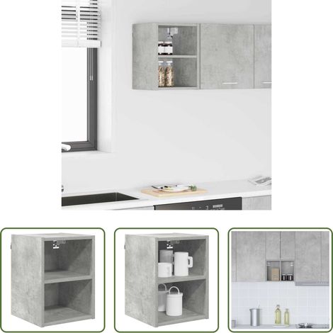 vidaXL Meuble suspendu - Armoire suspendue avec stockage Gris béton 30 x 29,5 x 40 cm (1/5)