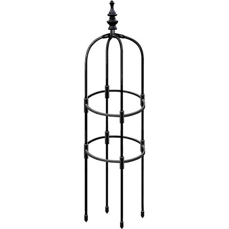 Treillis obélisque de Jardin Treillis obélisque de Jardin 120 cm métallique pour Plantes grimpantes Support pour Plantes en Pot d'extérieur pour grimpant(Diamètre de l'anneau en plastique : 25 cm)