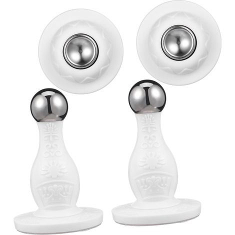 Butoir de Porte Magnétique Adhésif Blanc 2 Pièces PVC Silicone (1/5)