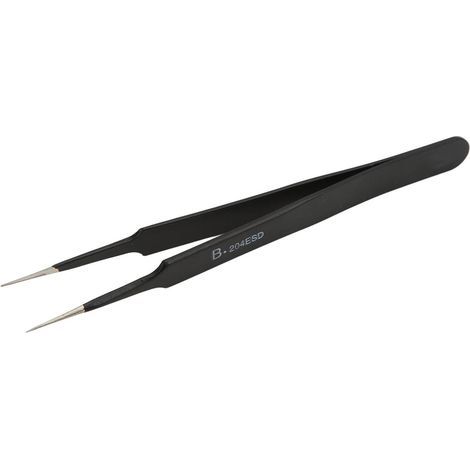 Pinces pointues BST‑201ESD en acier inoxydable, haute précision, antistatiques et résistantes aux acides pour laboratoire. (1/5)