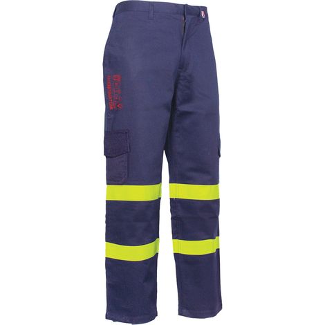 3L Welderblue HV WLH-200 — Pantalón Ignífugo Soldador Alta Visibilidad Multinorma EN ISO 20471 + 11611 + 11612 + 1149-5 XLXL