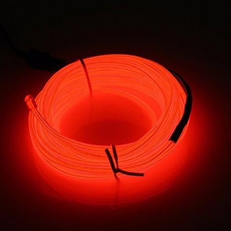 Guirlande Néon LED Flexible - 1 Pièce - Plastique Souple - Éclairage 3 Modes Télécommandé - Décoration Fête Mariage Noël - Rouge 3M