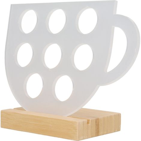 Wandmontierter Kaffeekapselhalter mit 8 Löchern, Becherhalter, Aufbewahrung für Kaffeepads (1019-S) (1/5)
