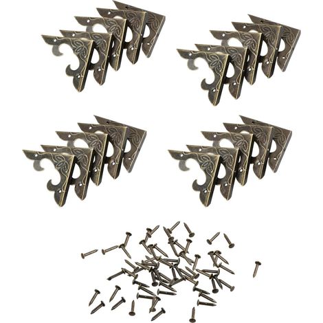 (20 Stück) Eckenschützer aus Metall, dekorative Eckenschützer im Vintage-Stil für Möbel, Eckenschützer aus Metall für Schmuckkästchen, Schreibtische und Möbel (1/5)