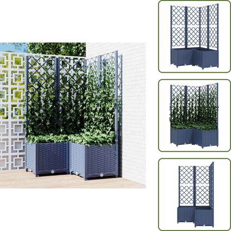 Pflanzkübel mit Rankgitter Dunkelgrau 80x80x136 cm PP - Blumenkübel - Rankgitter - Übertopf - Gartendekoration - Polypropylen (1/5)