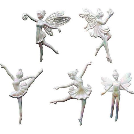 Lot de 5 petits pendentifs poupée fille danseuse de ballet, décoration pour sapin de Noël (1/4)