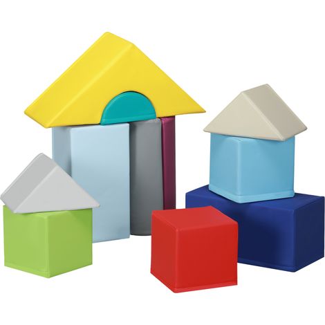 Set de constructions douces pour enfants de 1 à 3 ans avec 11 formes en PU et EPE multicolores (1/5)